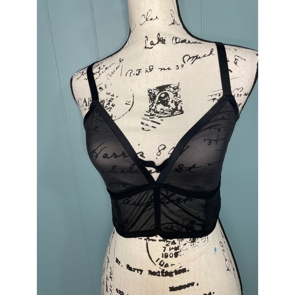 Auden Mesh Longline Bralettes Women L Black Green Excellent 2 Pack Set